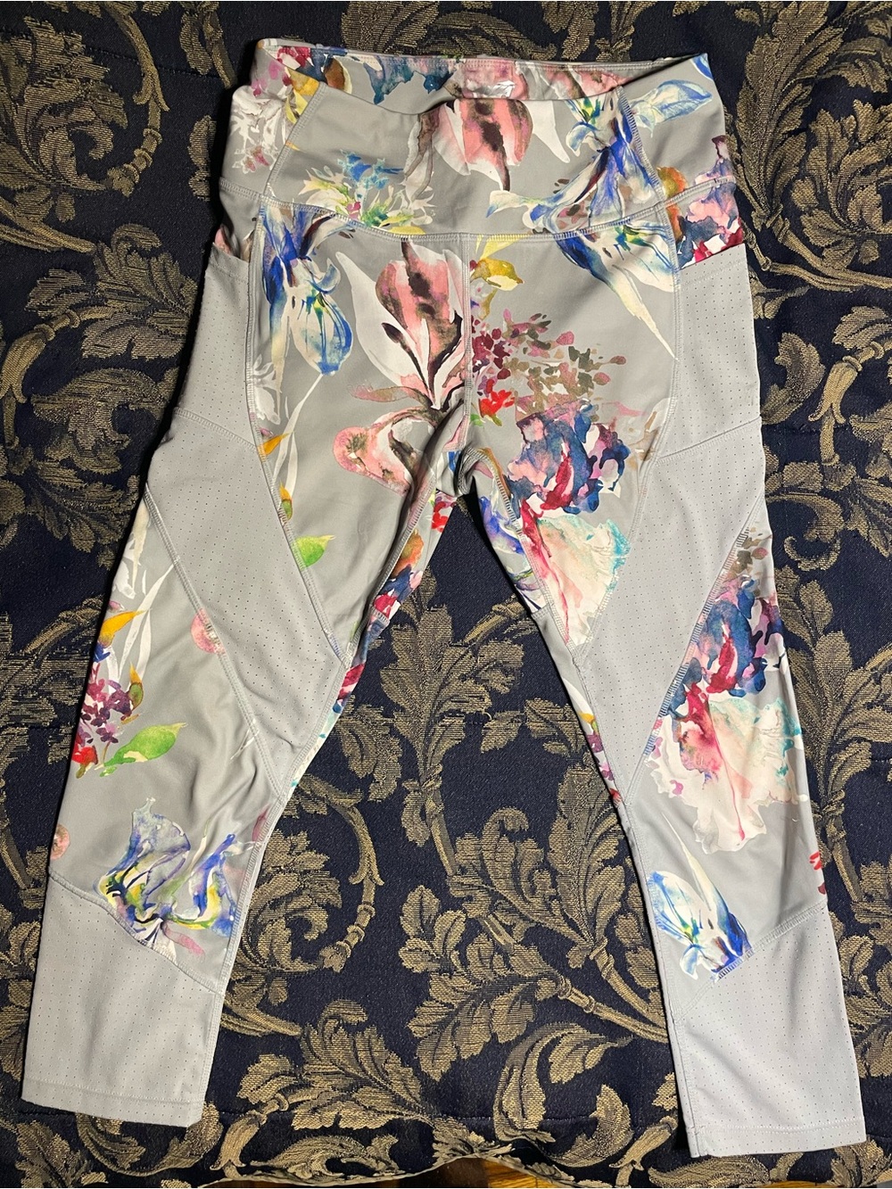 Avia Gray Floral Print Leggings
